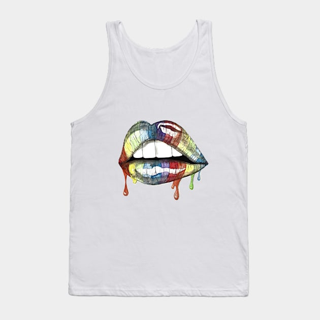 Rainbow Lips Tank Top by Kyko619